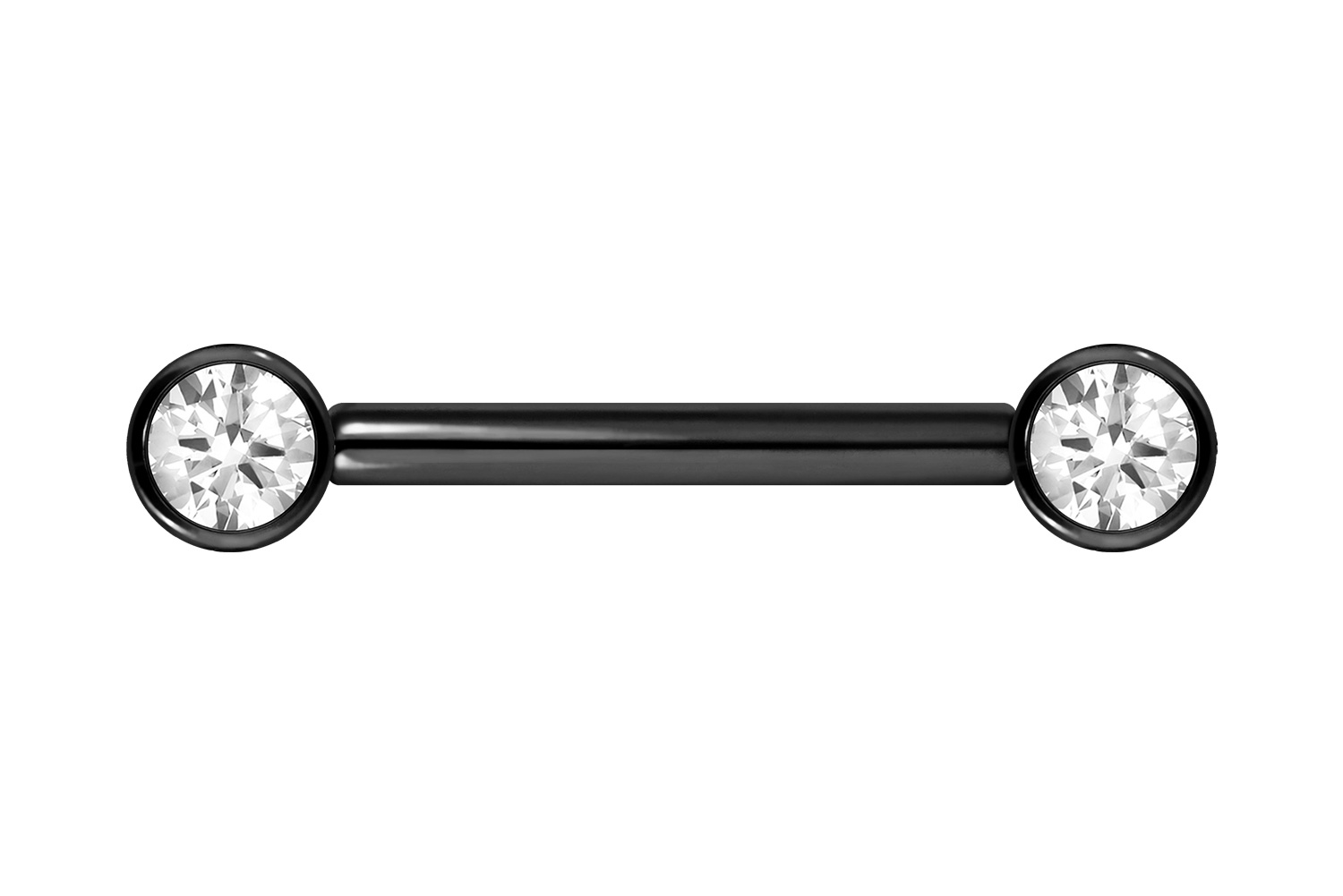 Titan Barbell Piercing mit Push Fit KRISTALL